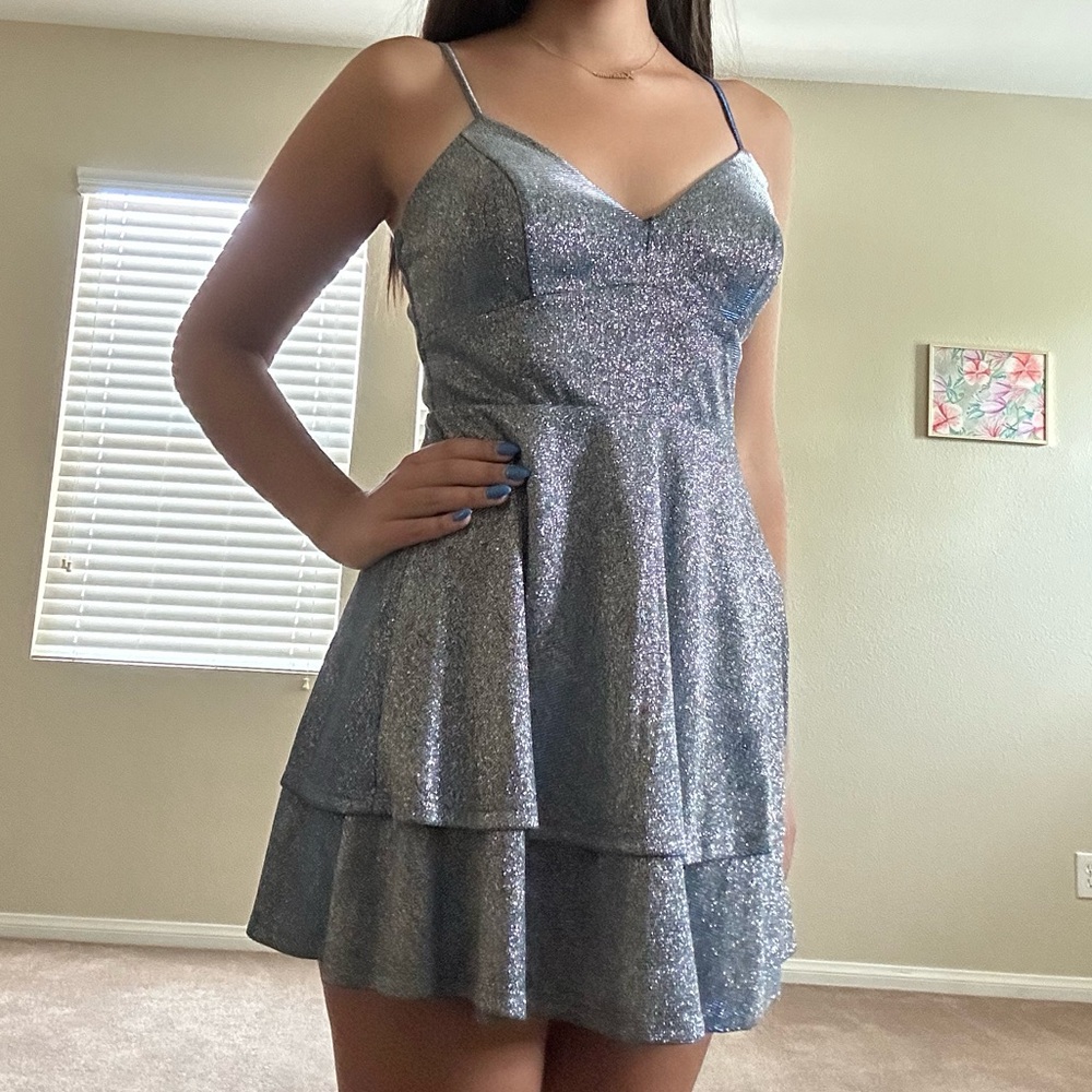 Windsor Silver Blue Homecoming Dress